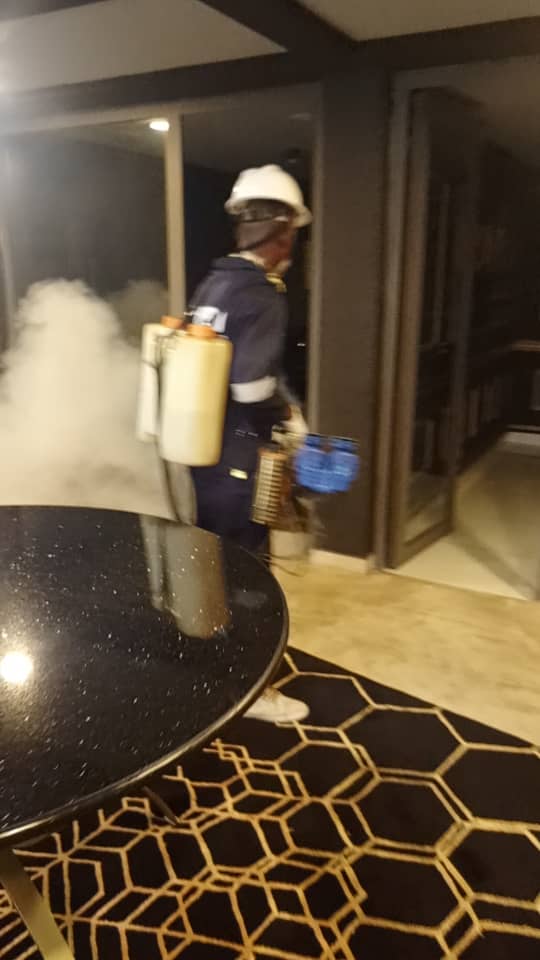 IBPestControl fogging and spraying machines with technicians